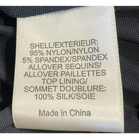 Tory Burch Sequin Dress Size Medium Alton Blue Belted Sparkle Evening Glam - Picture 8 of 9